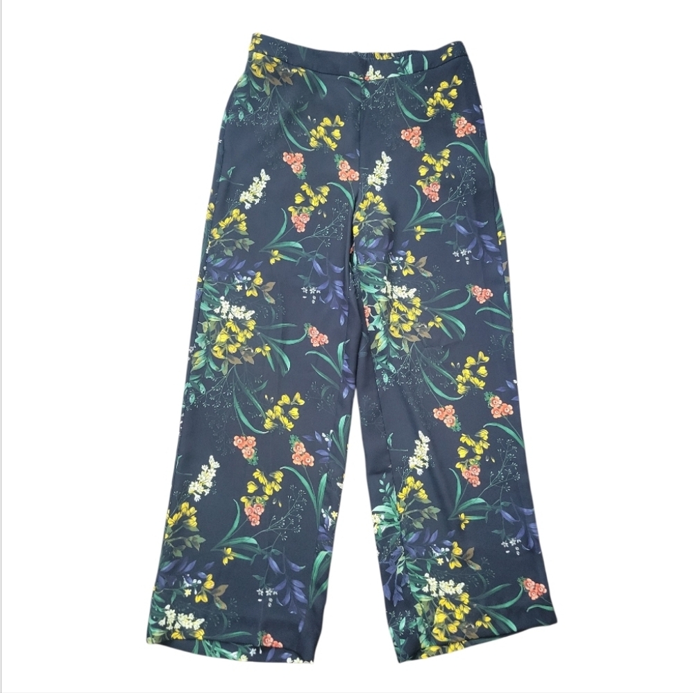 Chico's Floral Wide Leg Soft Pants Wildflower Print Pull On Lightweight 0.5 6 - Picture 5 of 9